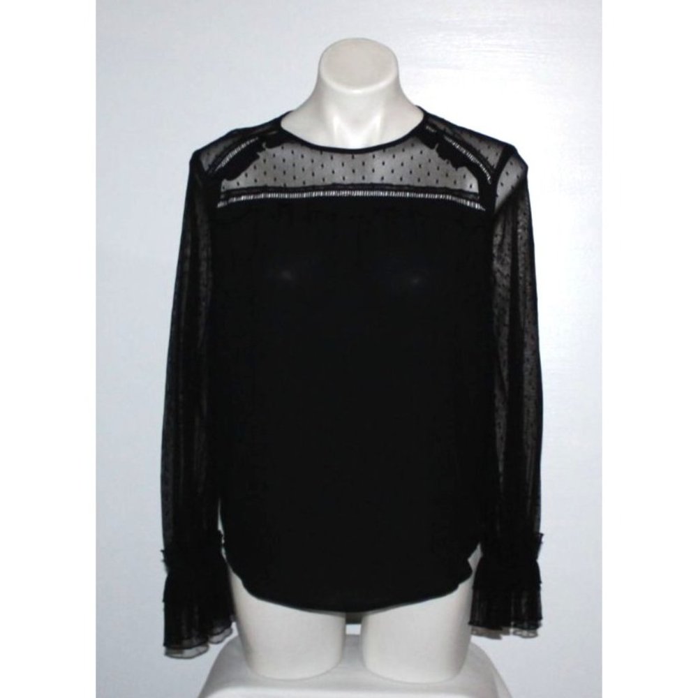 ANN TAYLOR LOFT Women's Black Blouse Top Size XXS